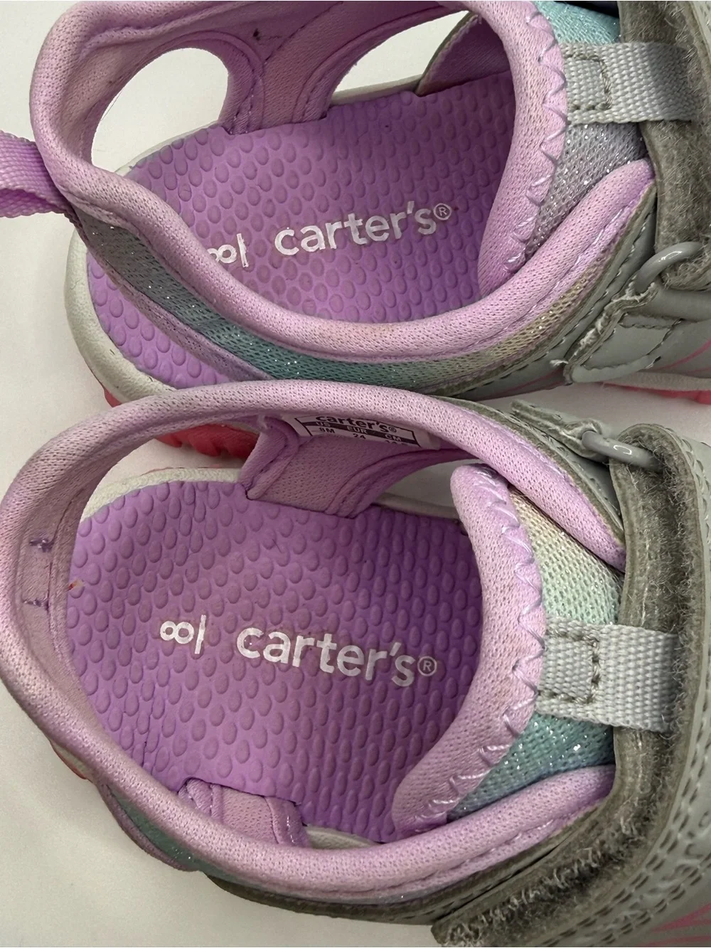 Carter's Gray and Pink Girls' Closed-Toe Sport Sandals